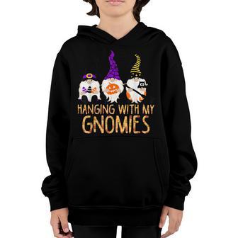 Hanging With My Gnomies Funny Halloween Gnomes Costume Kids Youth Hoodie - Thegiftio UK