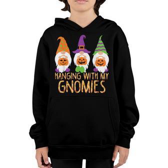 Hanging With My Gnomies Funny Halloween Gnomes Costume Kids Youth Hoodie - Thegiftio UK