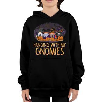 Hanging With My Gnomies Funny Halloween Gnomes Costume Kids Youth Hoodie - Thegiftio UK