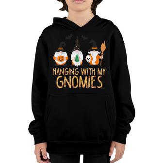 Hanging With My Gnomies Funny Halloween Gnomes Costume Kids Youth Hoodie - Thegiftio UK