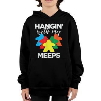 Hanging With My Meeps Funny Board Game Night Graphic Design Printed Casual Daily Basic Youth Hoodie - Thegiftio UK