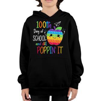 Happy 100 Days Of School And Still Poppin 100Th Day Pop It V2 Youth Hoodie - Thegiftio UK