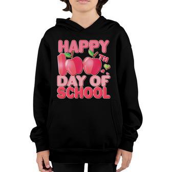 Happy 100Th Day Of School Cute Apples Graphic Design Printed Casual Daily Basic Youth Hoodie - Thegiftio UK