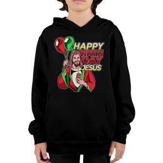 Happy Birthday Jesus Funny Christmas Birthday Boy Graphic Design Printed Casual Daily Basic Youth Hoodie - Thegiftio UK