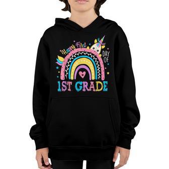 Happy First Day Of 1St Grade Students Teacher Unicorn Youth Hoodie - Thegiftio UK