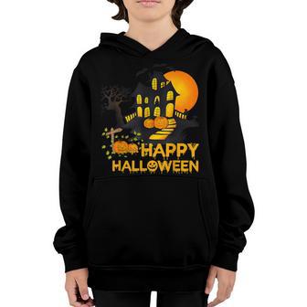Happy Halloween Costumes Funny Pumpkins House Men Women Kids V4 Youth Hoodie - Thegiftio UK