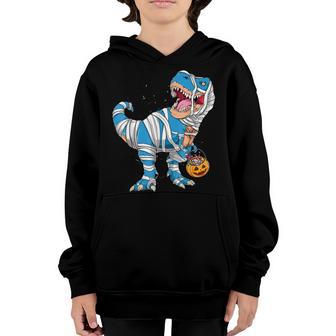 Happy Halloween Dinosaur T Rex Mummy Scary Boys Kids Toddler Youth Hoodie - Thegiftio UK