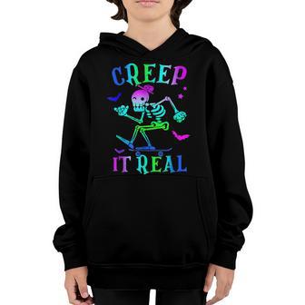 Happy Halloween Season Skeleton Boys Girls Cutest Pumpkin Youth Hoodie - Thegiftio UK