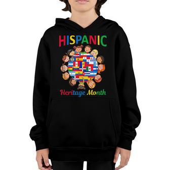 Happy Hispanic Heritage Month For Kids Latino Countries Youth Hoodie - Thegiftio UK