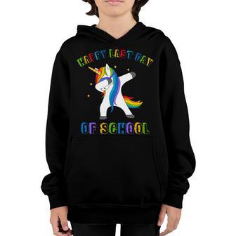 Happy Last Day Of School Dabbing Unicorn Graphic Design Printed Casual Daily Basic Youth Hoodie - Thegiftio UK