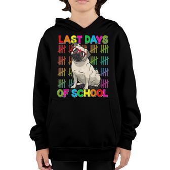 Happy Last Day Of School Pug Lover Dog Boys Girls Graduation Youth Hoodie - Thegiftio UK
