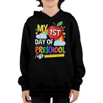 Happy My First Day Of Preschool Back To School Youth Hoodie - Thegiftio UK