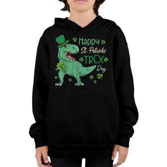 Happy St Pat T-Rex Saint Patricks Day Dinosaur Boys Kids Youth Hoodie - Thegiftio UK