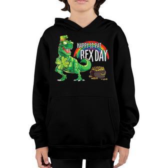 Happy St Pat Trex Day Dino St Patricks Day Toddler Boys Gif Youth Hoodie - Thegiftio UK