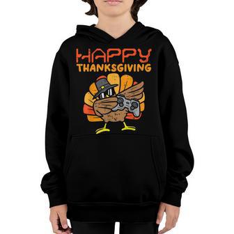 Happy Thanksgiving Dabbing Gamer Turkey Kids Boys Girls Men Youth Hoodie - Thegiftio UK