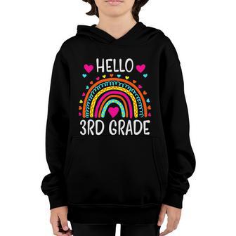 Hello 3Rd Grade Team Squad Crewteachers Welcome Back To School Graphic Design Printed Casual Daily Basic Youth Hoodie - Thegiftio UK