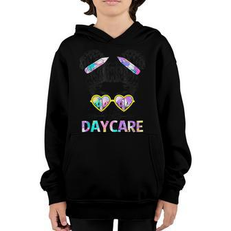 Hello Daycare Tie Dye Messy Bun Kids Back To School Youth Hoodie - Monsterry