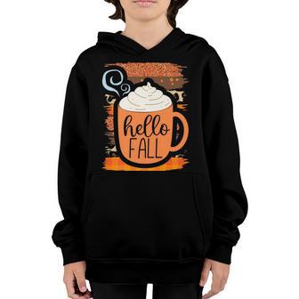 Hello Fall Halloween Autumn Youth Hoodie - Thegiftio UK