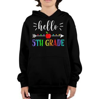Hello Fifth Grade Kids Teacher Student Back To School Youth Hoodie - Seseable