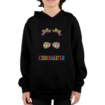 Hello Kindergarten Cute Messy Bun Girls Kids Back To School Funny Gift Youth Hoodie - Thegiftio UK