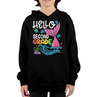 Hello Second Grade Mermaid Back To School Teacher Girls Kids Youth Hoodie - Thegiftio UK