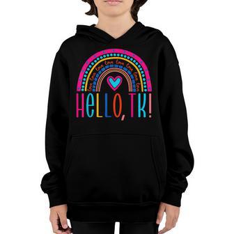 Hello Tk Preschool Teacher First Day Back To School Youth Hoodie - Thegiftio UK