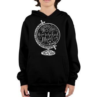Homeschooling Lover Funny Cool Homeschool Mom Globe Youth Hoodie - Thegiftio UK