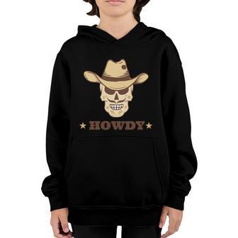 Howdy Cowboy Western Hat Lover Texas Mustache Funny Gift Graphic Design Printed Casual Daily Basic Youth Hoodie - Thegiftio UK