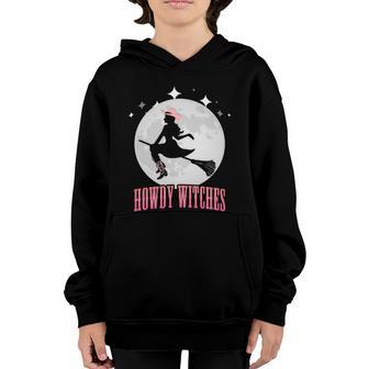 Howdy Cowgirl Witches Full Moon Halloween Country Western Funny Gift Graphic Design Printed Casual Daily Basic Youth Hoodie - Thegiftio UK