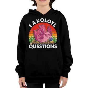 I Axolotl Questions Youth Kids Retro 90S Funny Axolotl Youth Hoodie - Thegiftio UK