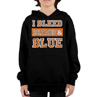 I Bleed Blue & Orange Sports Team Game Day Youth Hoodie - Thegiftio UK