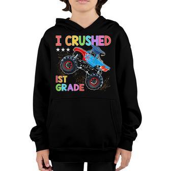 I Crushed 1St Grade Monster Truck Graduation Gift Boys Girls Youth Hoodie - Thegiftio UK