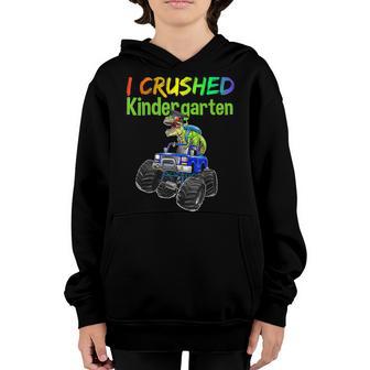 I Crushed Kindergarten Trex Dino Graduate Graduation Boy Kid Youth Hoodie - Thegiftio UK