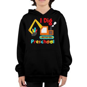 I Dig Preschool Dump Truck Back To School For Kids Youth Hoodie - Thegiftio UK