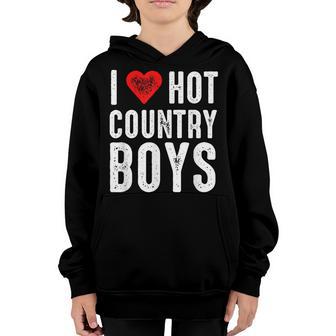 I Love Hot Country Boys Youth Hoodie - Thegiftio UK