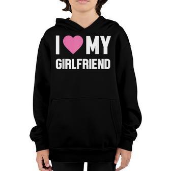 I Love My Girlfriend Heart Youth Hoodie - Thegiftio UK