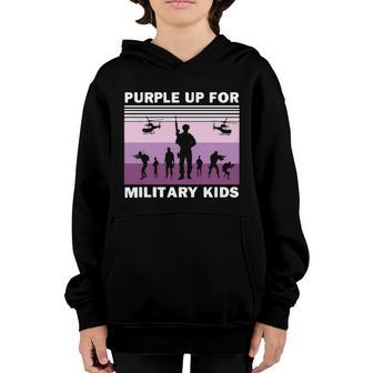 I Purple Up Military Kid Proud Of Military Children Us Army Veteran Graphic Design Printed Casual Daily Basic Youth Hoodie - Thegiftio UK