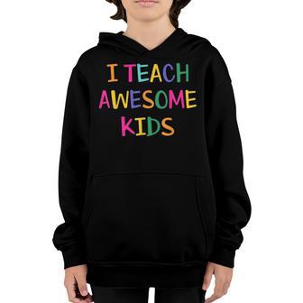 I Teach Awesome Kids Autism Teacher Youth Hoodie - Thegiftio UK
