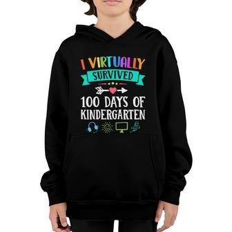 I Virtually Survived 100 Days Of Kindergarten Teacher Kids Meaningful Gift Youth Hoodie - Monsterry UK