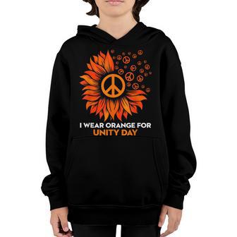 I Wear Orange For Unity Day Sunflower No Bullying Kids Youth Hoodie - Thegiftio UK