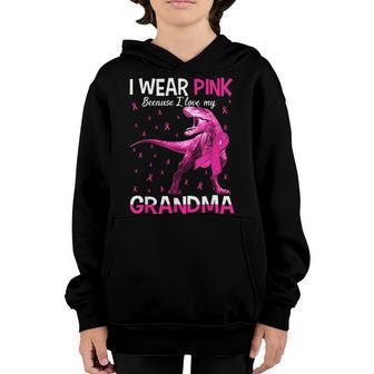 I Wear Pink For My Grandma Breast Cancer Awareness Kids Boys Youth Hoodie - Thegiftio UK