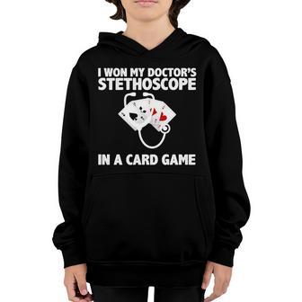 I Won My Doctors Stethoscope Card Game Graphic Design Printed Casual Daily Basic Youth Hoodie - Thegiftio UK