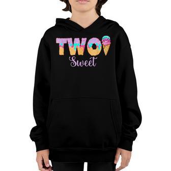 Ice Cream 2Nd Birthday Girl 2 Years Old Cute Matching V2 Youth Hoodie - Thegiftio UK