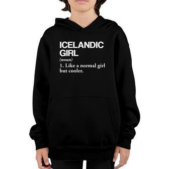 Icelandic Girl Definition Iceland Flag Country Language Graphic Design Printed Casual Daily Basic Youth Hoodie - Thegiftio UK