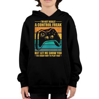 Im Not Really Control Freak Gaming Funny Gamer Video Games Youth Hoodie - Thegiftio UK