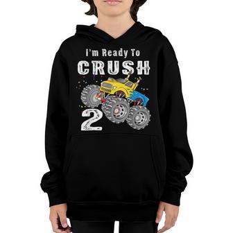 Im Ready To Crush 2 Monster Truck 2Nd Birthday Gift Boys Youth Hoodie - Thegiftio UK