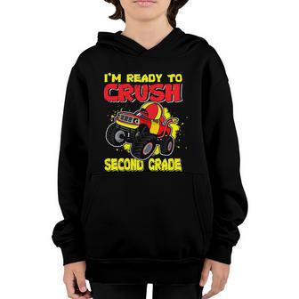 Im Ready To Crush 2Nd Grade Monster Truck Back To School Graphic Design Printed Casual Daily Basic Youth Hoodie - Thegiftio UK