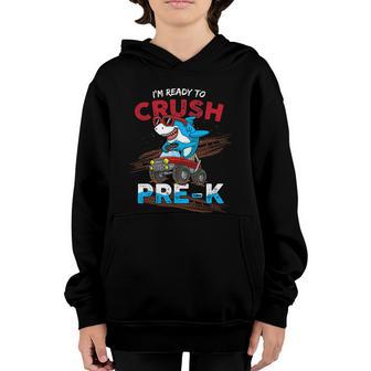 Im Ready To Crush Prek Shark Back To School Kids Boys Graphic Design Printed Casual Daily Basic Youth Hoodie - Thegiftio UK
