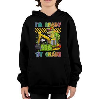 Im Ready To Dig 1St Grade Back To School Dinosaur Truck Funny Gift Graphic Design Printed Casual Daily Basic Youth Hoodie - Thegiftio UK
