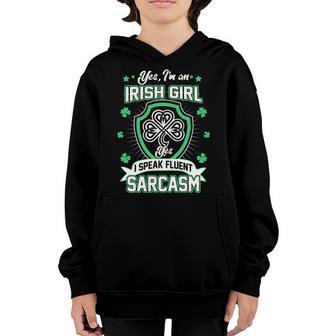 Irish Girl I Speak Fluent Sarcasm T-Shirt Graphic Design Printed Casual Daily Basic Youth Hoodie - Thegiftio UK